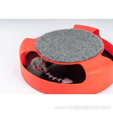 Cat Scratcher Pad with a Spinning Mouse